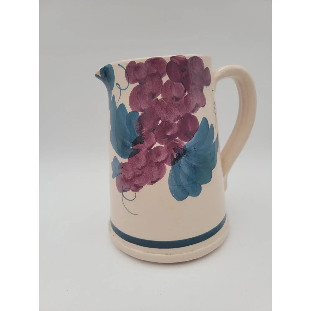 Lamas Italian Pottery Pitcher With Grapes Design Grapevine‎